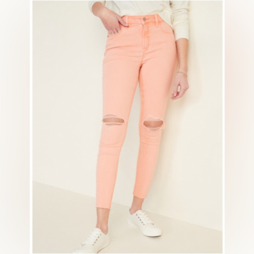 High-Waisted Distressed Rockstar Pop-Color Super Skinny Jeans for Women
